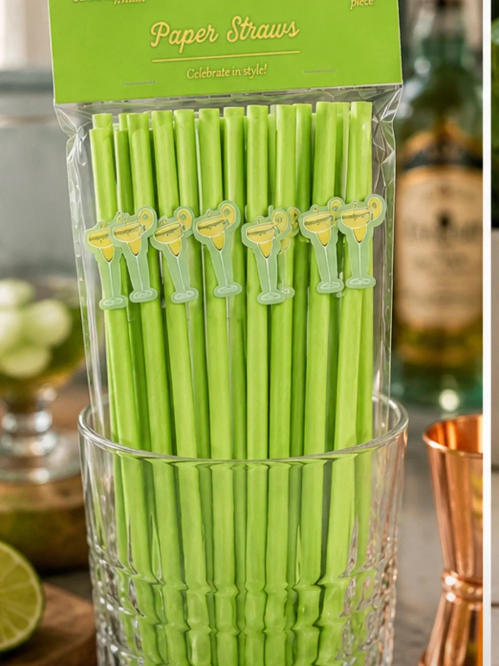 Paper Straws with Various Charms